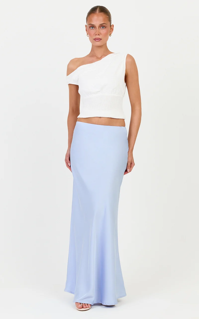 Juniper Top - Off Shoulder Smocked Waist Top in Off White