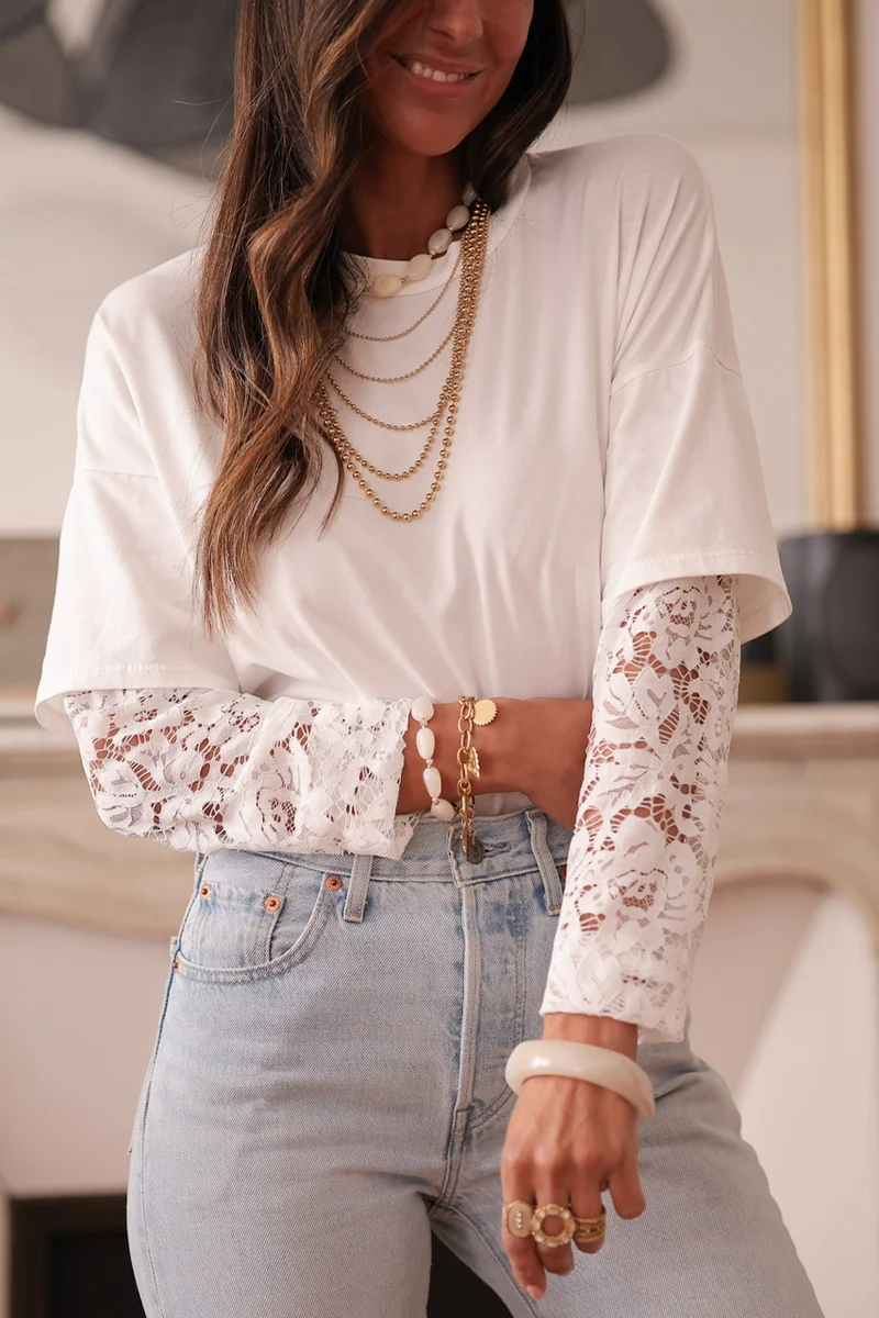 Tee-shirt dentelle