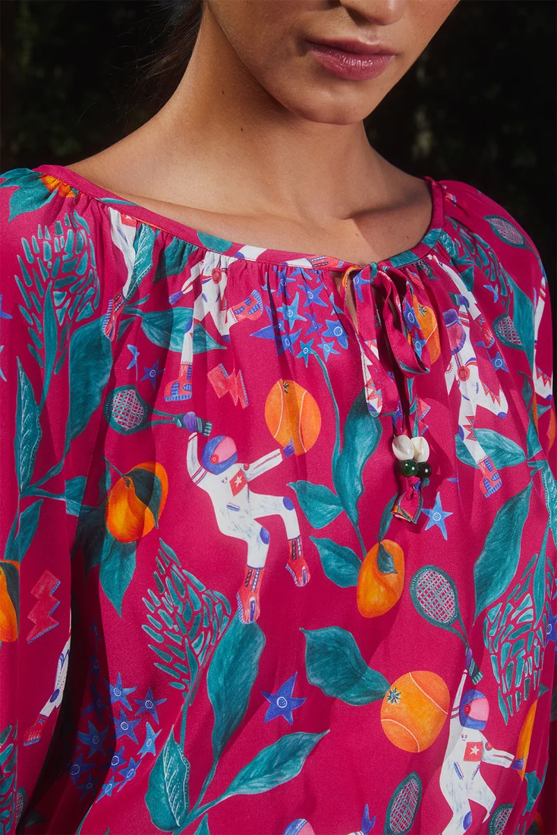 Robe Radieuse en soie Astro Tennis