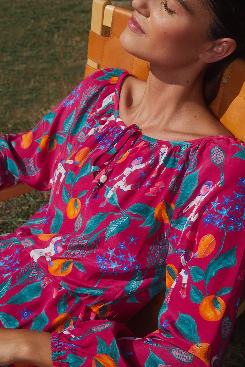 Robe Radieuse en soie Astro Tennis
