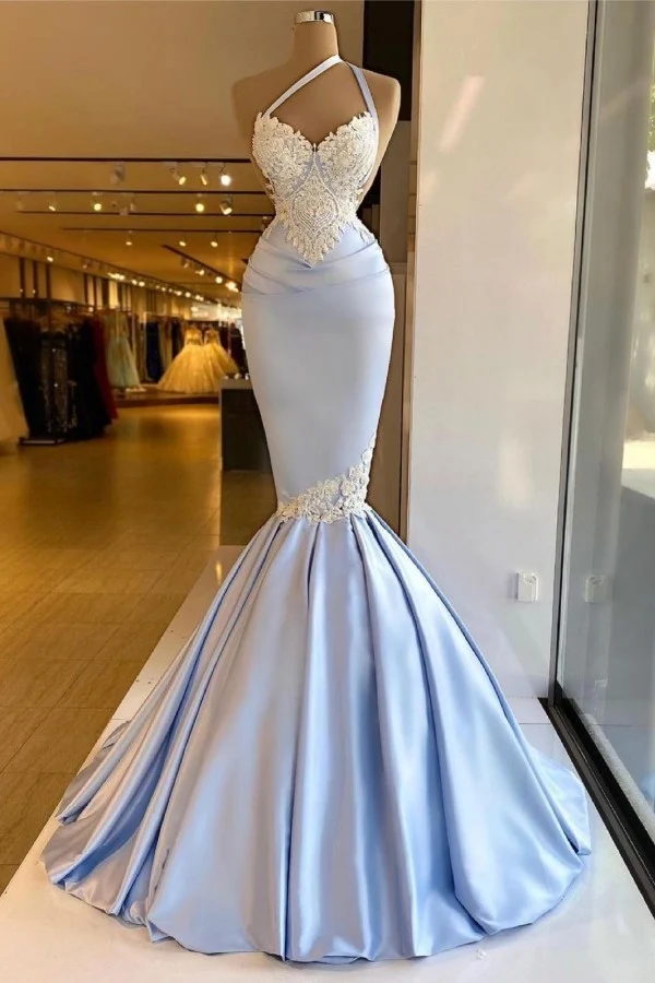 Robe de bal sirène élégante avec décolleté en cœur et appliqués en dentelle délicate et ourlet long jusqu'au sol