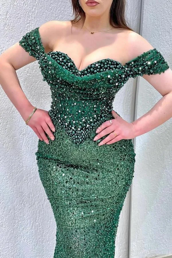 Robe de bal sirène bleu foncé élégante avec appliques et bretelles