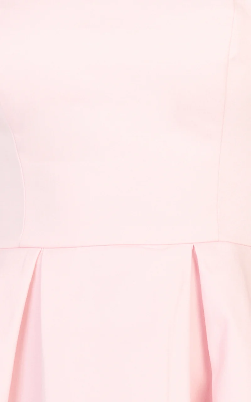 Avery Mini Dress - Strapless Fitted Bodice Full Pleated Skirt Dress in Baby Pink
