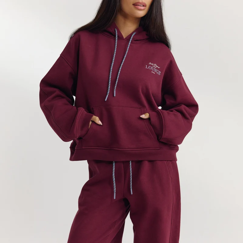 Sweat à Capuche Oversize - Laque Cerise