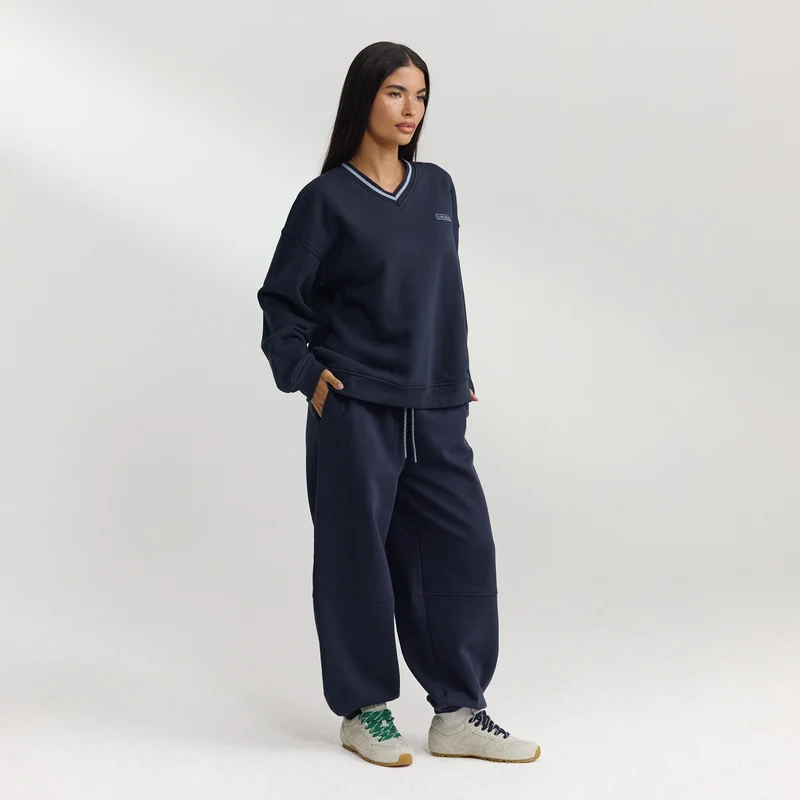 Pull à Col en V - Bleu Foncé