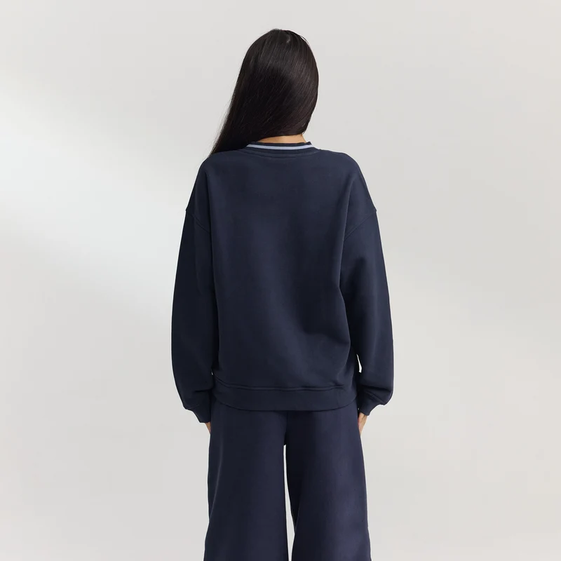 Pull à Col en V - Bleu Foncé
