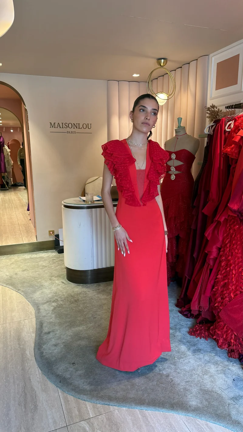 Robe longue rouge du soir