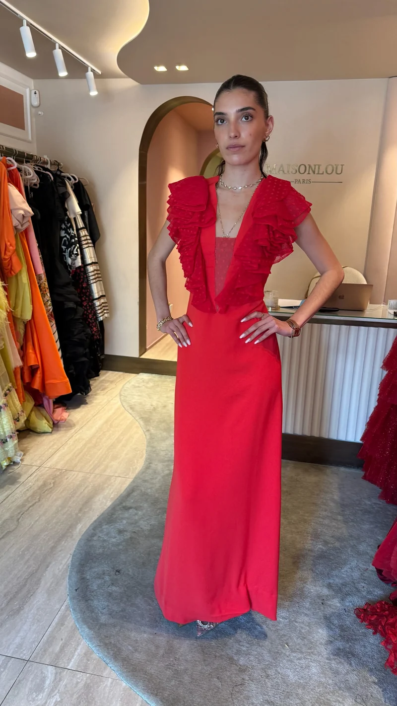Robe longue rouge du soir