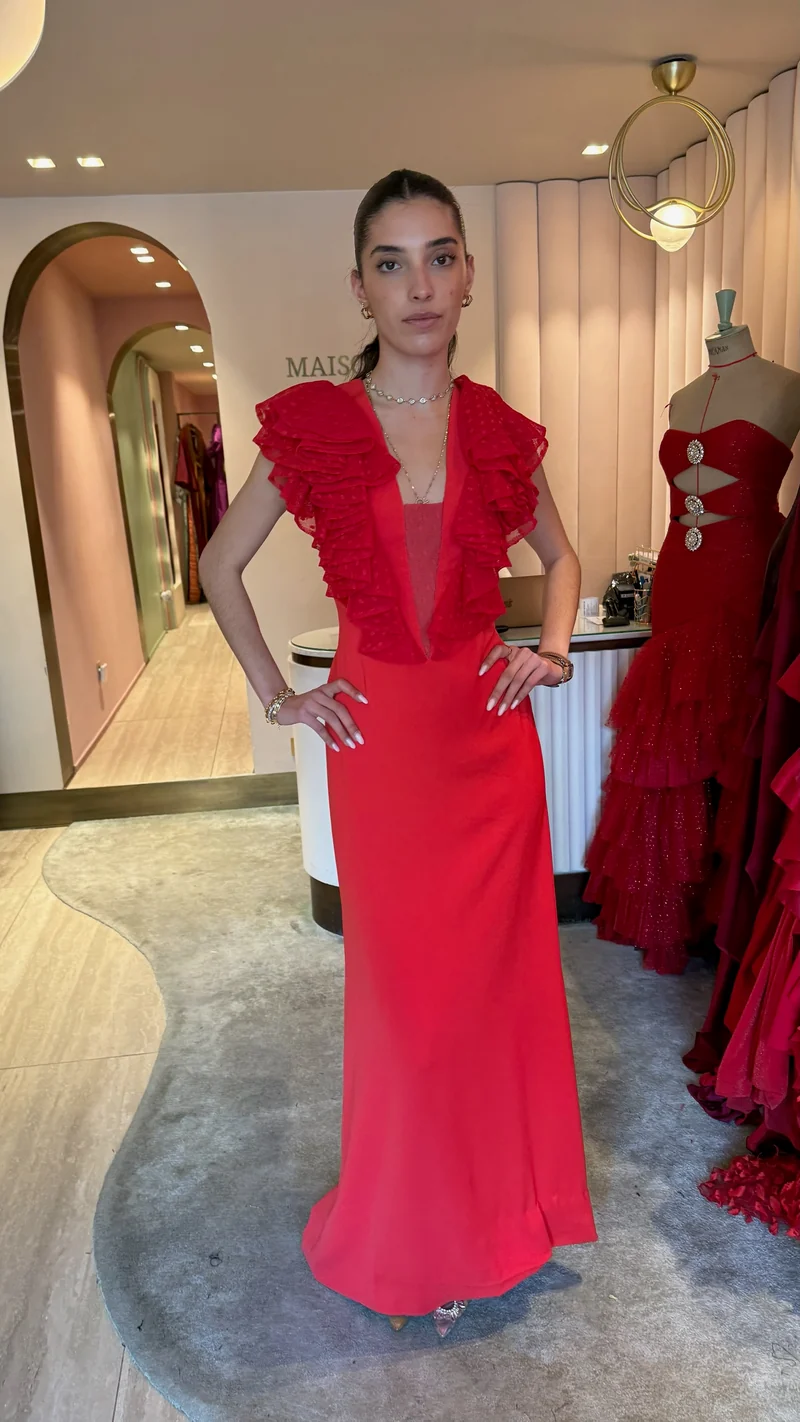 Robe longue rouge du soir