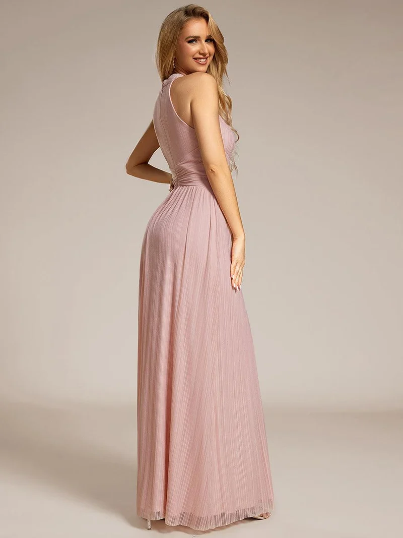 ever EVERLAINE|Robe de soirée formelle scintillante à col licou avec silhouette trapèze