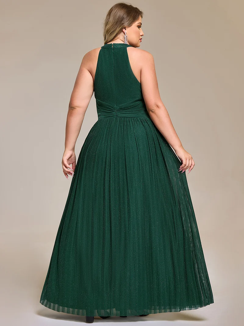 ever EVERLAINE|Robe de soirée formelle scintillante à col licou avec silhouette trapèze