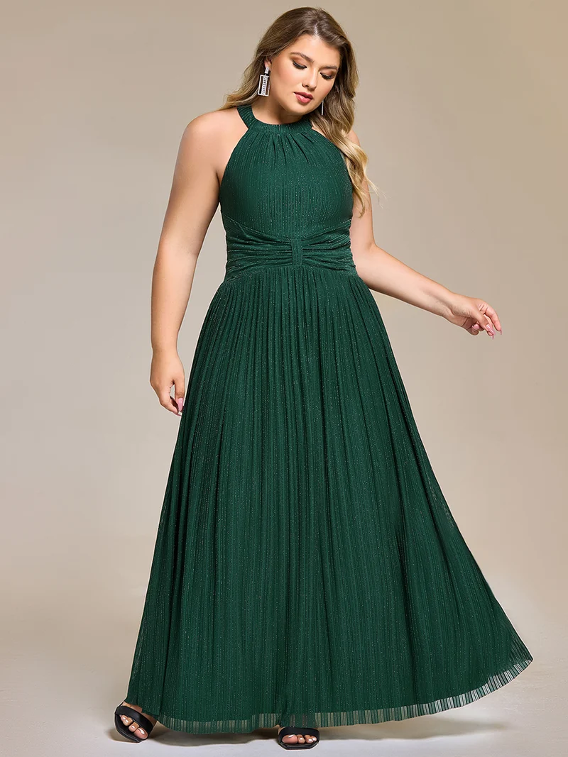 ever EVERLAINE|Robe de soirée formelle scintillante à col licou avec silhouette trapèze