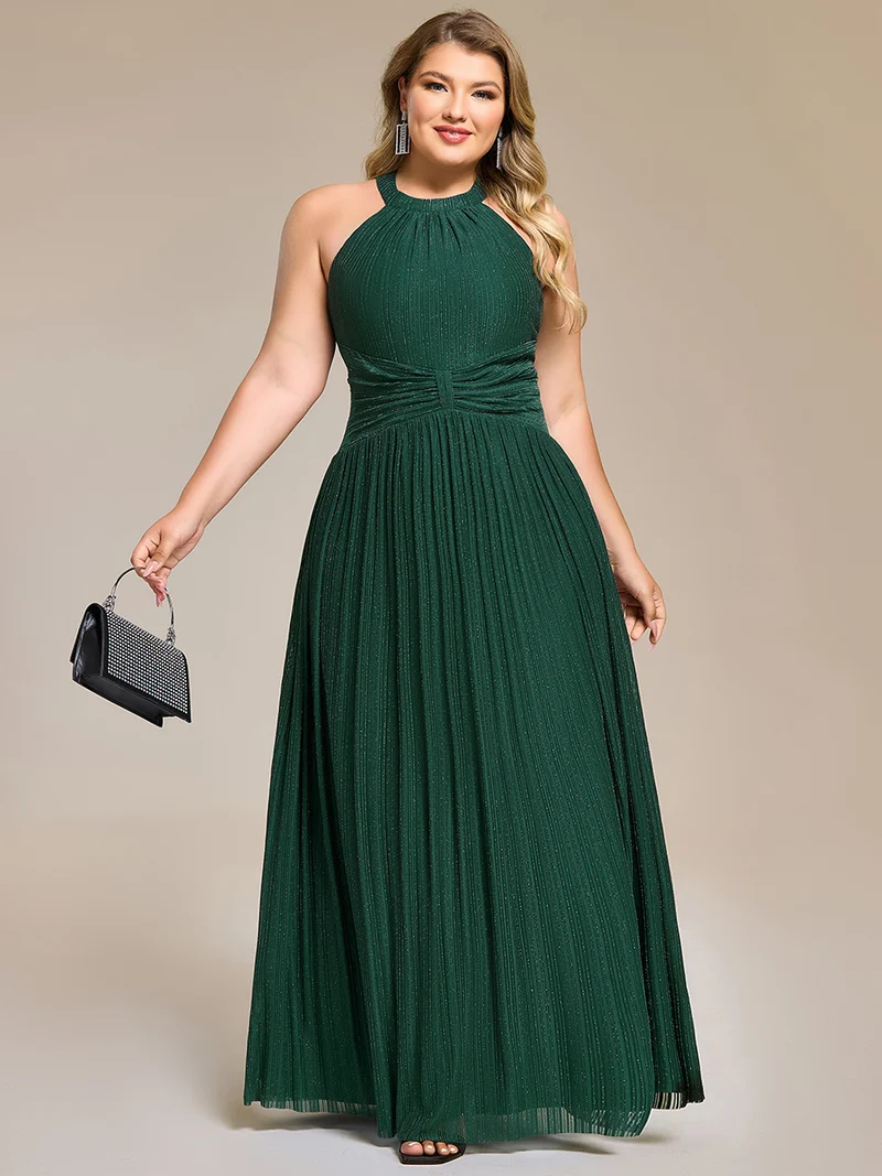 ever EVERLAINE|Robe de soirée formelle scintillante à col licou avec silhouette trapèze