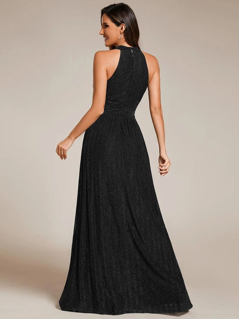 ever EVERLAINE|Robe de soirée formelle scintillante à col licou avec silhouette trapèze