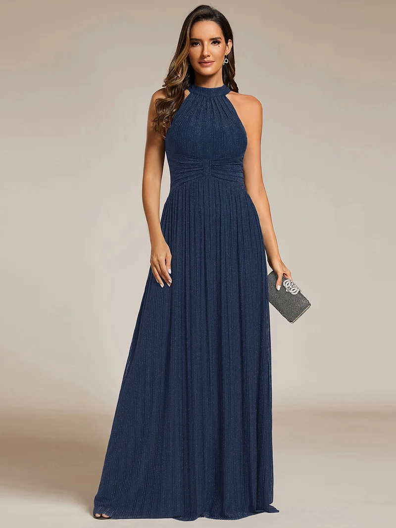 ever EVERLAINE|Robe de soirée formelle scintillante à col licou avec silhouette trapèze