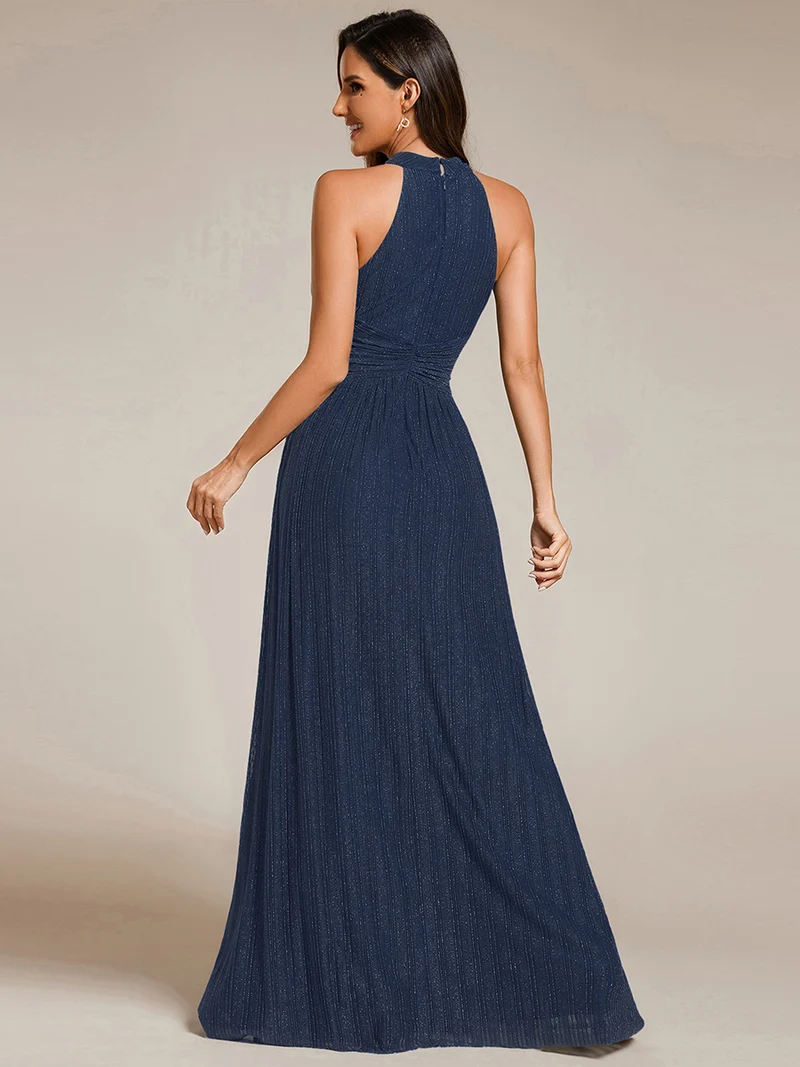 ever EVERLAINE|Robe de soirée formelle scintillante à col licou avec silhouette trapèze