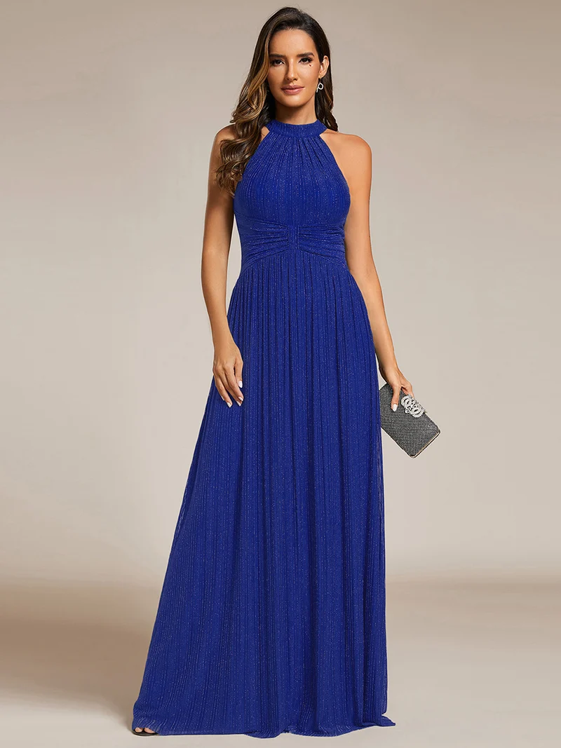 ever EVERLAINE|Robe de soirée formelle scintillante à col licou avec silhouette trapèze