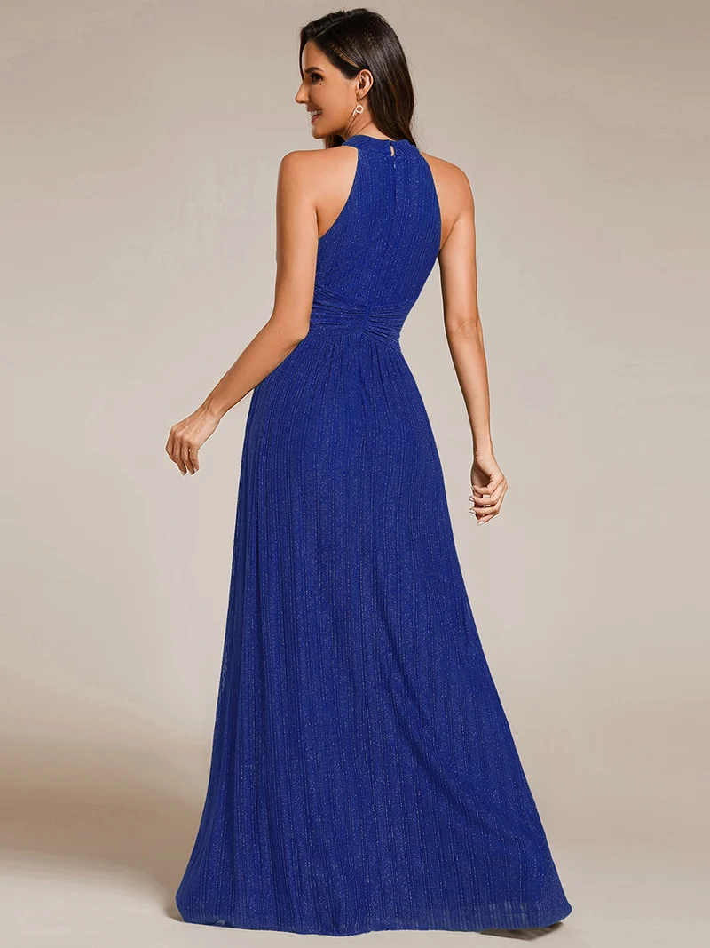 ever EVERLAINE|Robe de soirée formelle scintillante à col licou avec silhouette trapèze