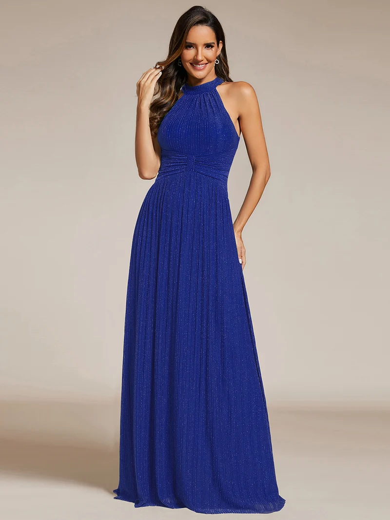 ever EVERLAINE|Robe de soirée formelle scintillante à col licou avec silhouette trapèze