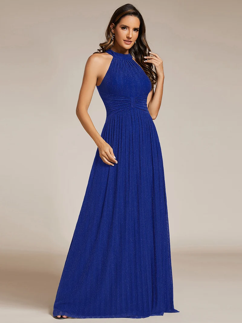 ever EVERLAINE|Robe de soirée formelle scintillante à col licou avec silhouette trapèze