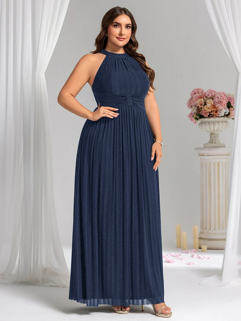 ever EVERLAINE|Robe de soirée formelle scintillante à col licou avec silhouette trapèze
