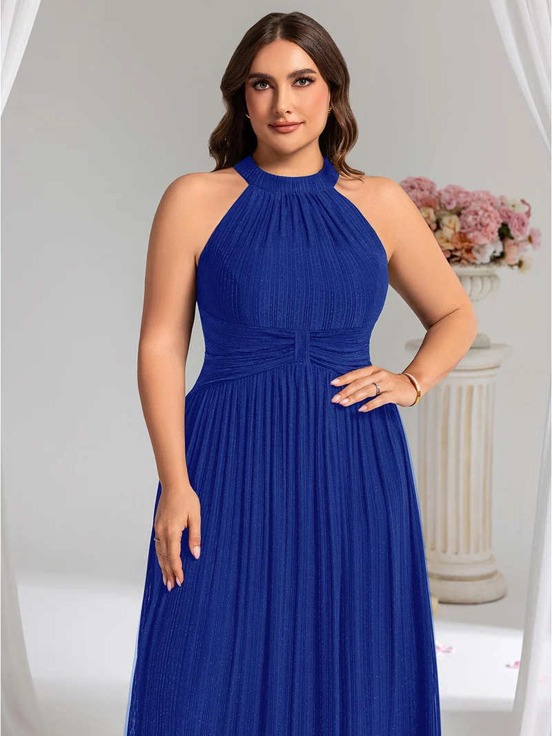 ever EVERLAINE|Robe de soirée formelle scintillante à col licou avec silhouette trapèze