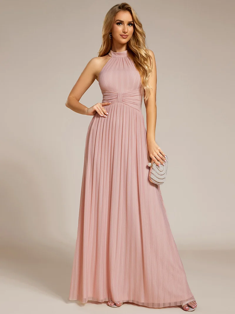 ever EVERLAINE|Robe de soirée formelle scintillante à col licou avec silhouette trapèze