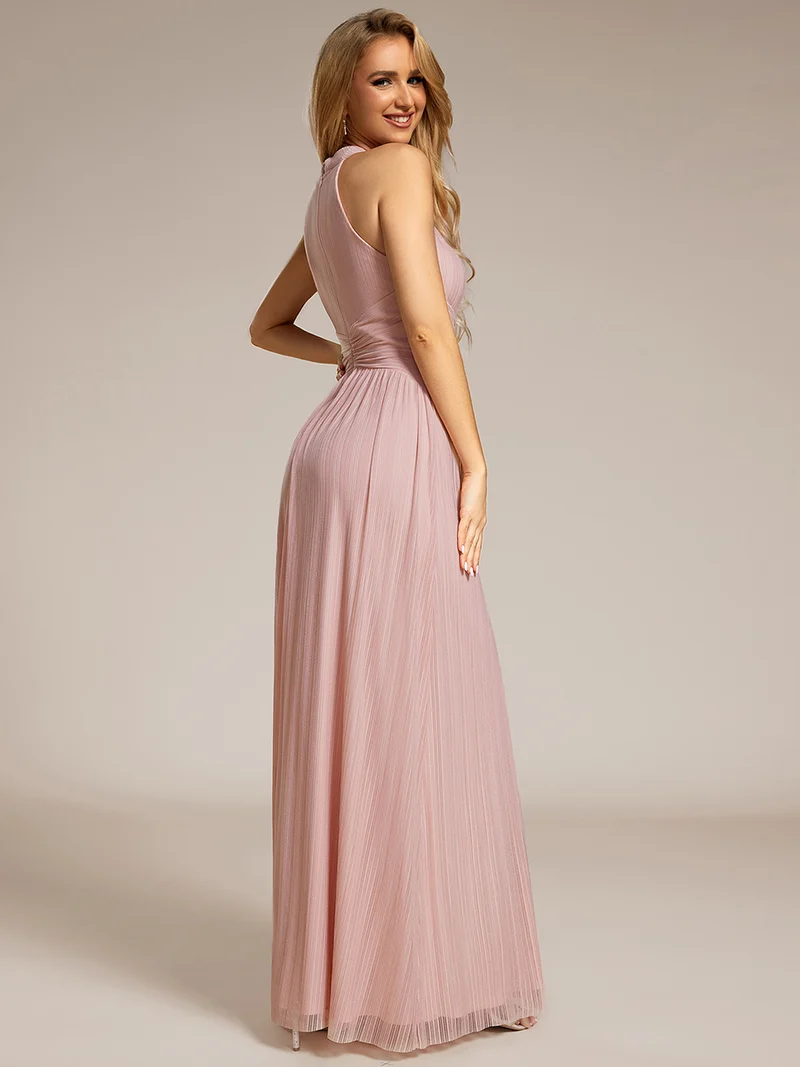 ever EVERLAINE|Robe de soirée formelle scintillante à col licou avec silhouette trapèze