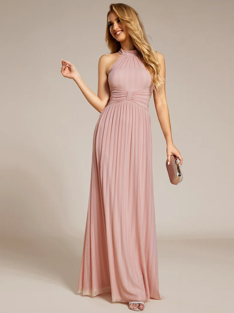 ever EVERLAINE|Robe de soirée formelle scintillante à col licou avec silhouette trapèze