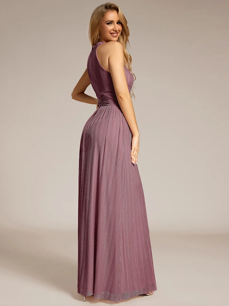 ever EVERLAINE|Robe de soirée formelle scintillante à col licou avec silhouette trapèze