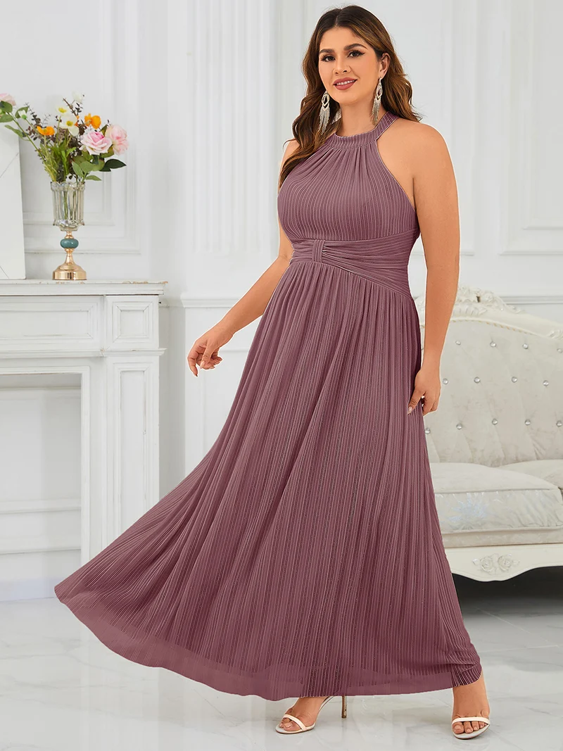 ever EVERLAINE|Robe de soirée formelle scintillante à col licou avec silhouette trapèze