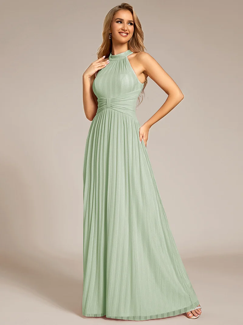 ever EVERLAINE|Robe de soirée formelle scintillante à col licou avec silhouette trapèze