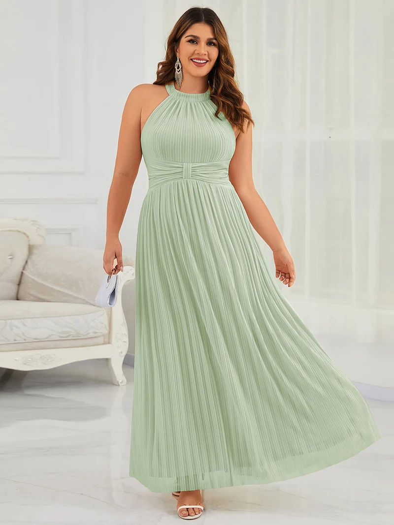 ever EVERLAINE|Robe de soirée formelle scintillante à col licou avec silhouette trapèze