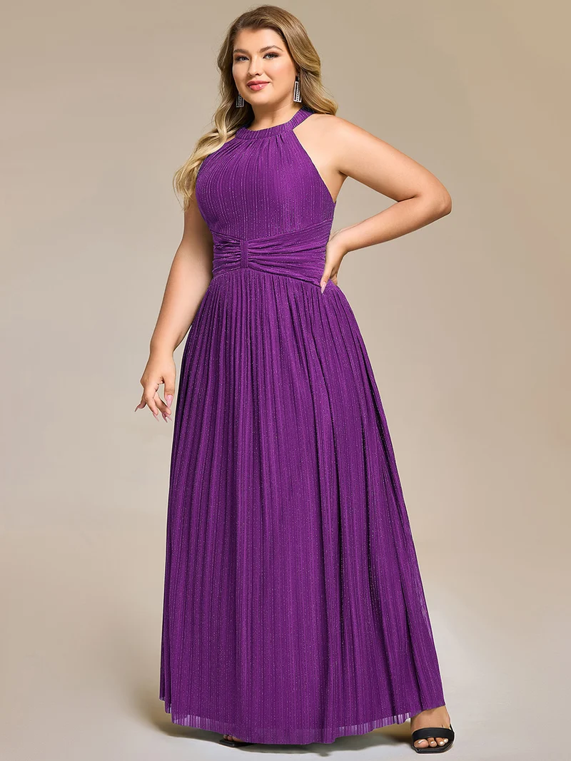 ever EVERLAINE|Robe de soirée formelle scintillante à col licou avec silhouette trapèze
