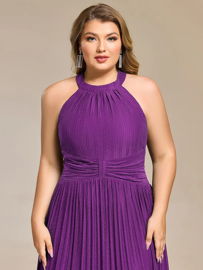 ever EVERLAINE|Robe de soirée formelle scintillante à col licou avec silhouette trapèze