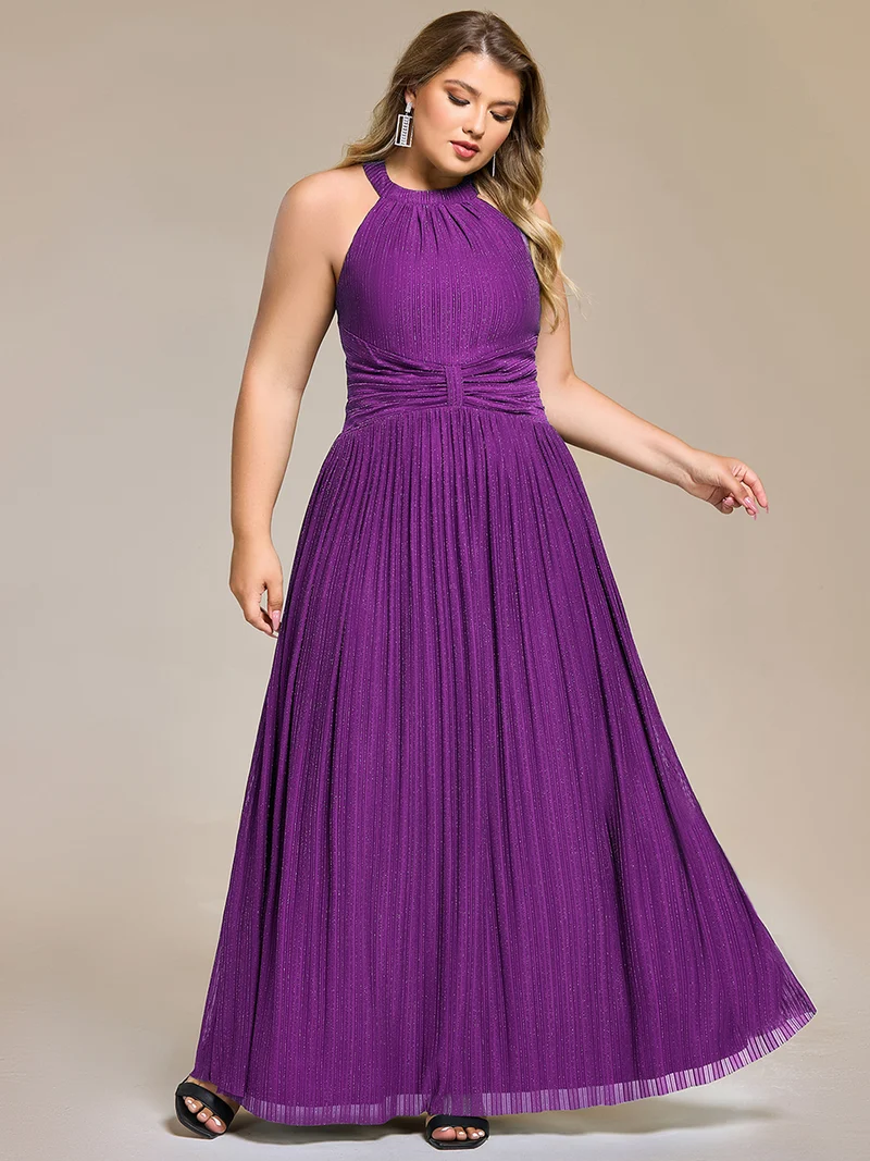 ever EVERLAINE|Robe de soirée formelle scintillante à col licou avec silhouette trapèze