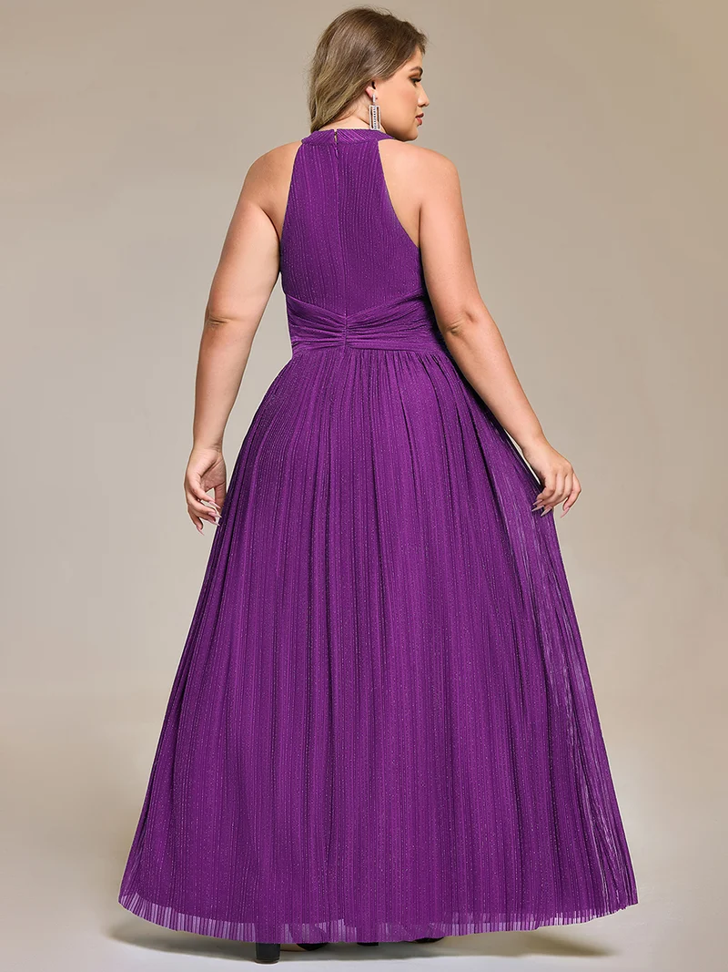 ever EVERLAINE|Robe de soirée formelle scintillante à col licou avec silhouette trapèze