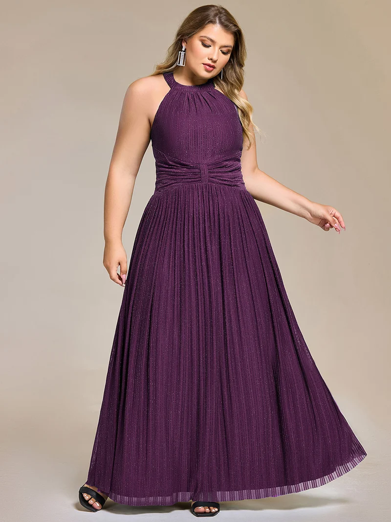 ever EVERLAINE|Robe de soirée formelle scintillante à col licou avec silhouette trapèze
