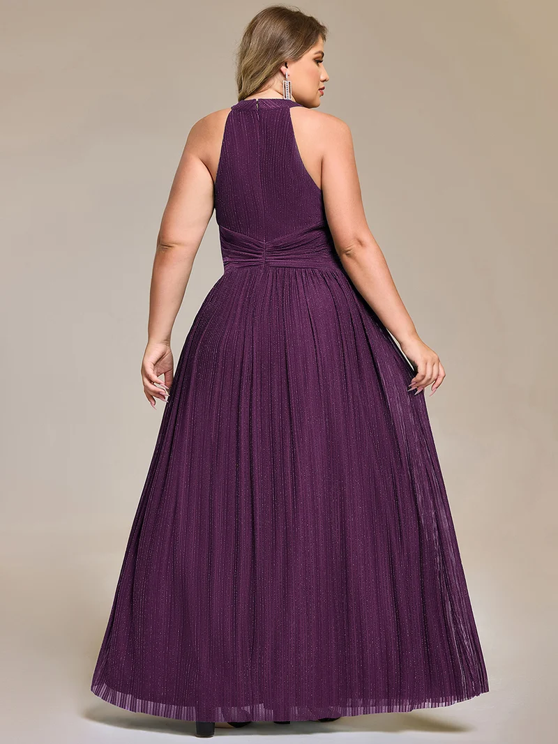ever EVERLAINE|Robe de soirée formelle scintillante à col licou avec silhouette trapèze