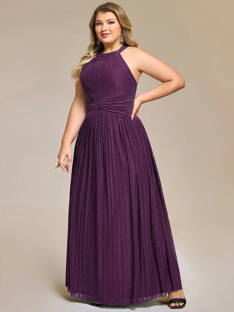 ever EVERLAINE|Robe de soirée formelle scintillante à col licou avec silhouette trapèze