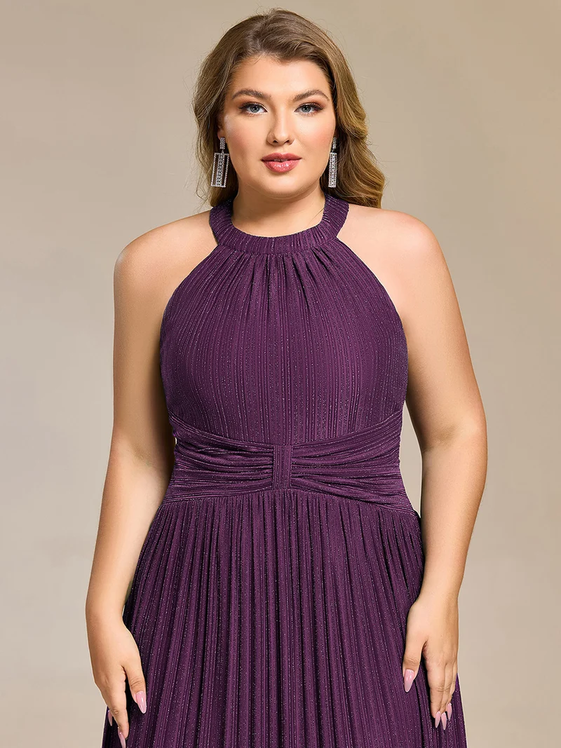ever EVERLAINE|Robe de soirée formelle scintillante à col licou avec silhouette trapèze