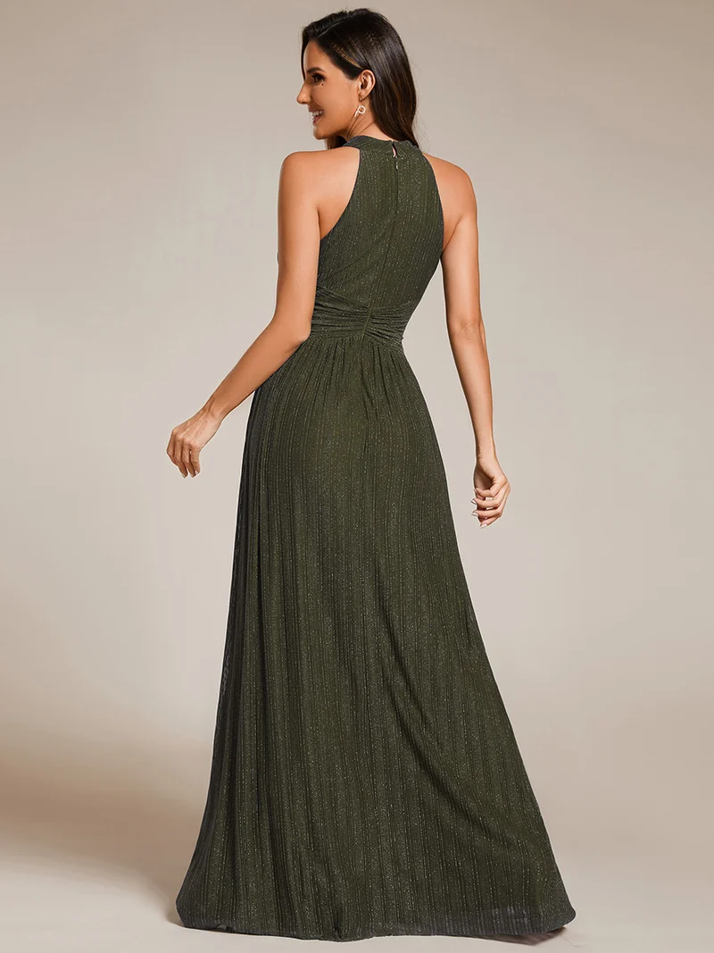 ever EVERLAINE|Robe de soirée formelle scintillante à col licou avec silhouette trapèze