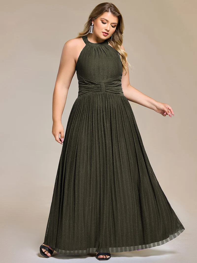 ever EVERLAINE|Robe de soirée formelle scintillante à col licou avec silhouette trapèze