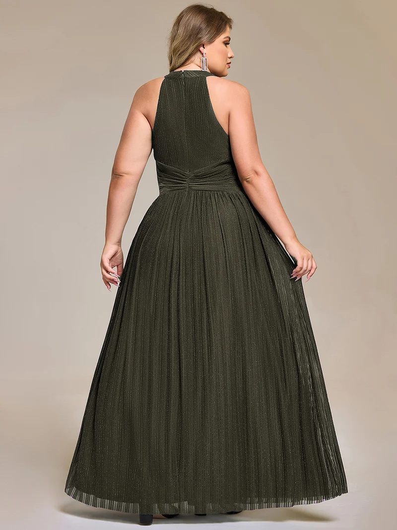 ever EVERLAINE|Robe de soirée formelle scintillante à col licou avec silhouette trapèze