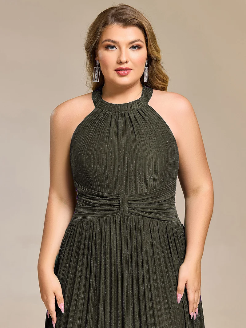 ever EVERLAINE|Robe de soirée formelle scintillante à col licou avec silhouette trapèze