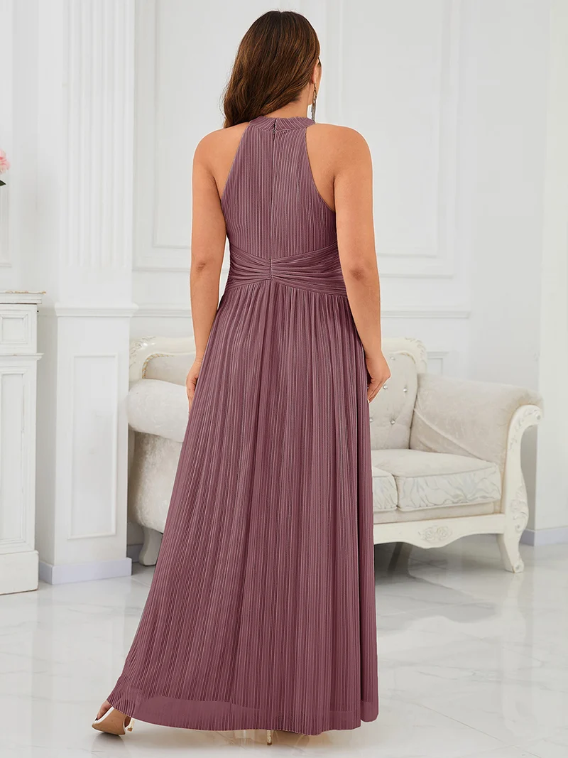 ever EVERLAINE|Robe de soirée formelle scintillante à col licou avec silhouette trapèze
