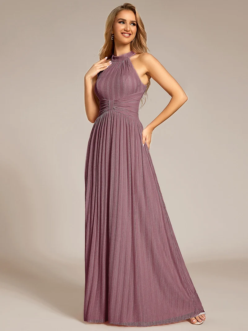 ever EVERLAINE|Robe de soirée formelle scintillante à col licou avec silhouette trapèze