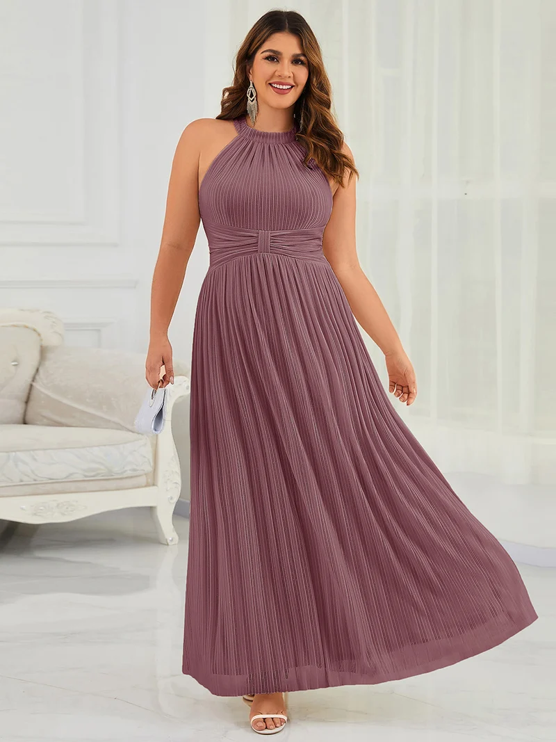 ever EVERLAINE|Robe de soirée formelle scintillante à col licou avec silhouette trapèze