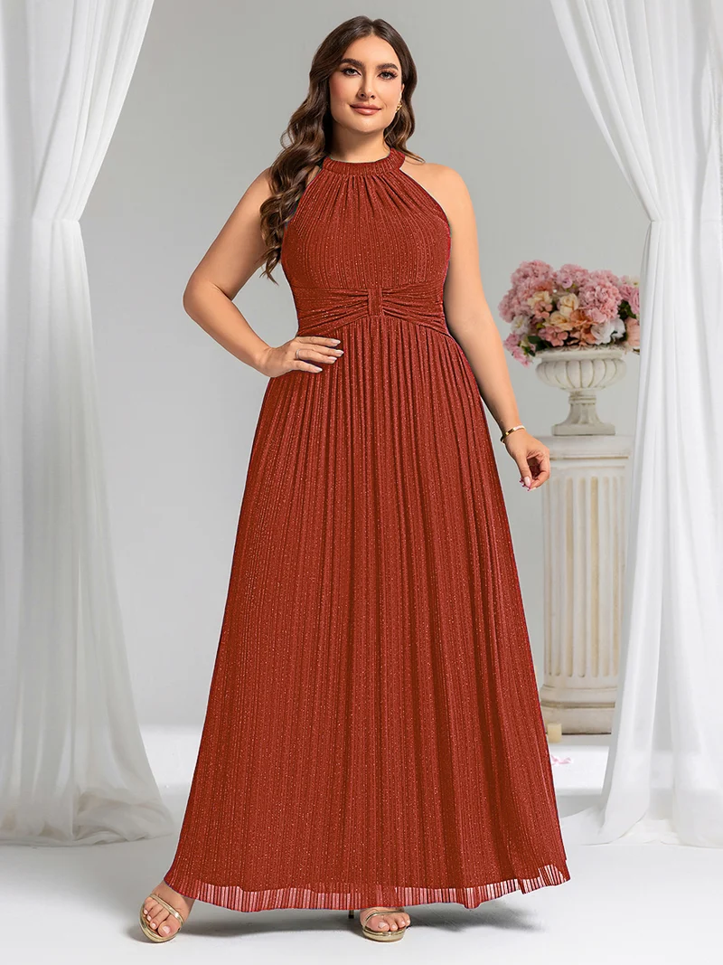ever EVERLAINE|Robe de soirée formelle scintillante à col licou avec silhouette trapèze
