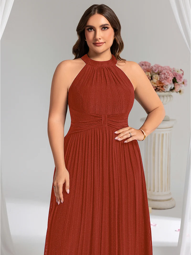 ever EVERLAINE|Robe de soirée formelle scintillante à col licou avec silhouette trapèze